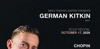 Russian Pianist German Kitkin Opens Ben’s Theater Jomtien Season With Solo Recital on October 17th